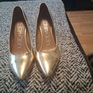 Calvin Klein Metallic Gold Heels